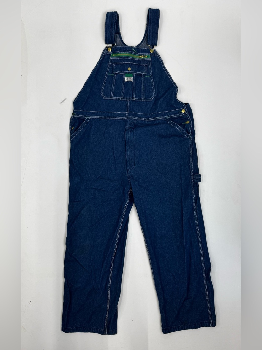 Liberty Men's Stone Washed Denim Bib Overalls Size 44x28